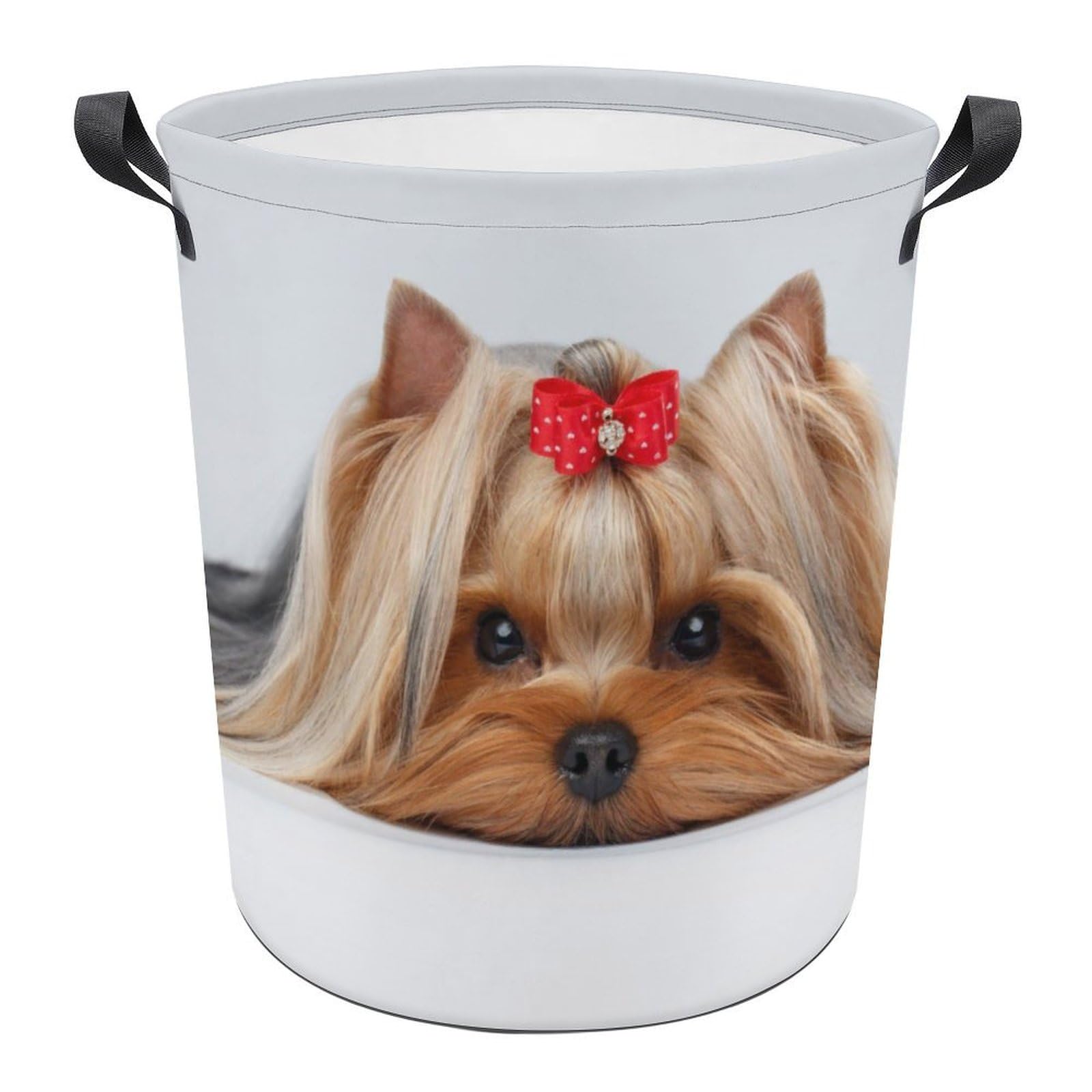 Cmagnifico As Shown Laundry Hamper, Yorkshire Terrier Laundry Basket, Washing Basket With Handle