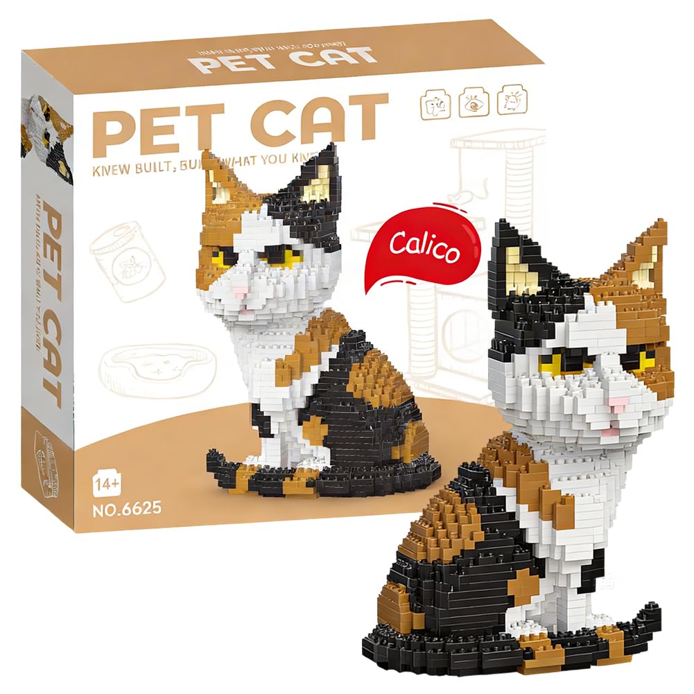 Cat Building Blocks,Cute Cat Building Block Toys,Cute Diy Animal Kit,Gift For Desk Decoration,3D Creative Model,Office Home Decoration Gifts For Adults And Teens,14+ (colorful) — image 1