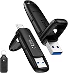EAGET 128GB Flash Drive avec double USB-C & USB 3.2 Ports, lecteur de pouce portable, 560MB/s Solid State Drive pour iPhone 15/16/17 Pro, - C'est pas vrai. PC, PS4, Android