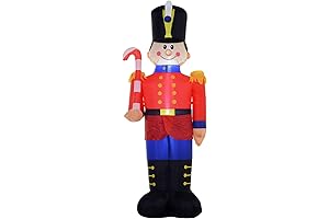 Giant Nutcracker 6 Ft with LED Lights and Candy Cane: Festive Holiday Decor