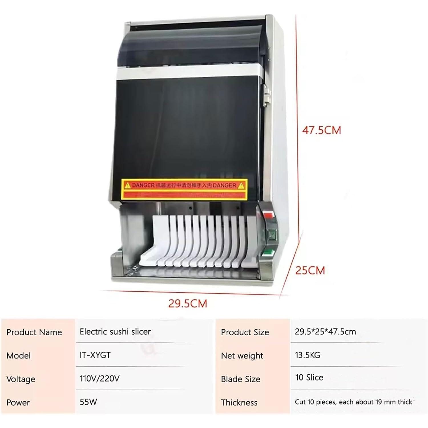 Automatische Sushi-Rollenschneidemaschine, Multifunktionaler Sushi-Rollenschneider mit scharfer Klinge, effizient und einfach zu bedienen für Küche, Restaurant, Snackbar, 8/10/12 Stück