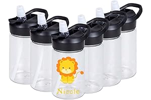 6 Pack Kids Water Bottles Bulk - Leak-Proof Reusable Bottle with Handle,...