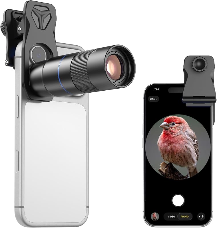 6X Telephoto Lens for Smartphone, HD Phone Camera Lens Kit with Universal Clip, Phone Lens Attachment for iPhone, Samsung and Android Phones, Wildlife, Sports, Concerts and Travel