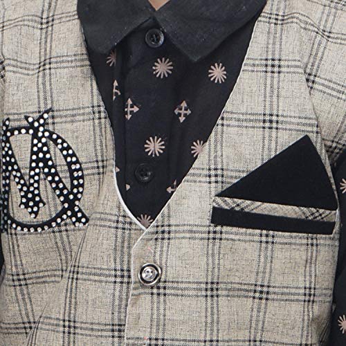 Image of ahhaaaa Boy's Cotton Waistcoat, Shirt And Trouser Set