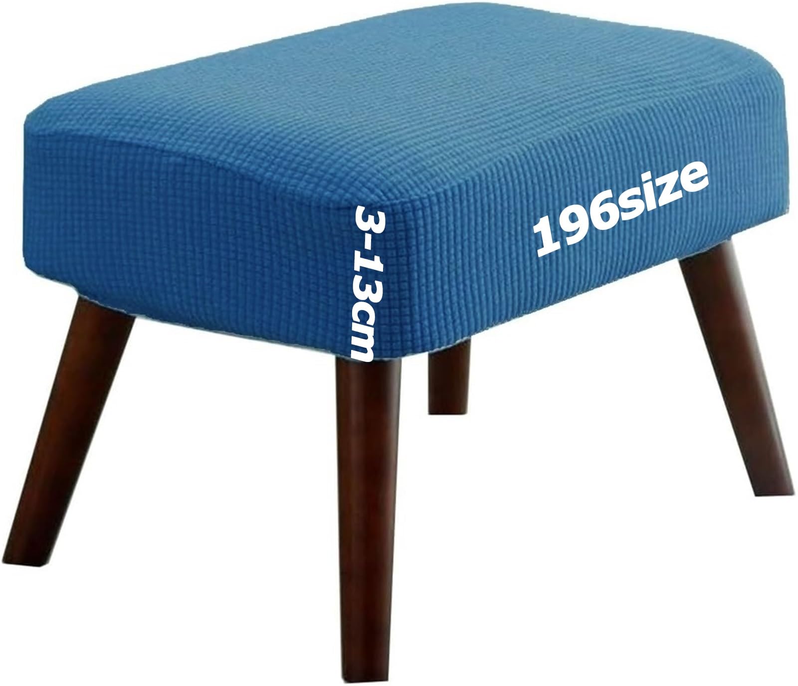 ILiemao Bar Footrest Foot Stool Protector Cover Ottoman Slipcover Covers Soft Form Fit with Elastic Bottom Round Square Rectangular Jacquard Washable Customizable(Blue,55 x 160 cm)