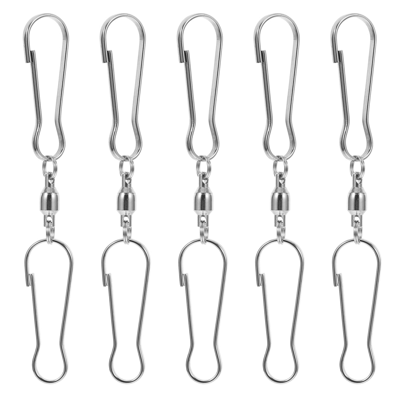 EXCEART Lot de 5 crochets pivotants pour manches à air rotatifs - Double clip - Rotation à 360° - Étanche - Résistant à la rouille - Léger - Métal argenté