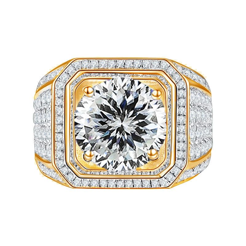 Bague moissanite homme 2 carats D VVS1 alliance moderne verte
