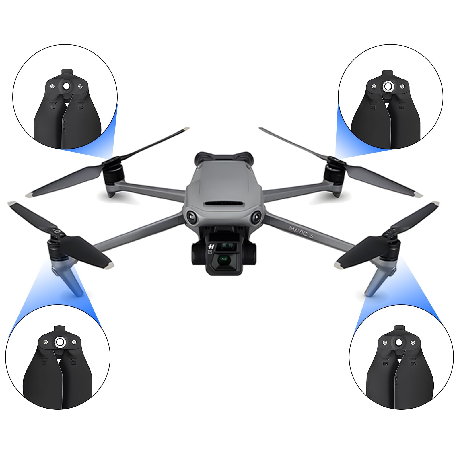 Śmigła do DJI Mavic 3 Pro/Mavic 3 Pro Cine/Mavic 3/Mavic 3 Classic/Mavic 3 Cine Mavic 3E / Mavic 3T/Mavic 3M, zapasowe śmigło, ciche skrzydła do DJI Mavic 3, seria 3, akcesoria, srebrne