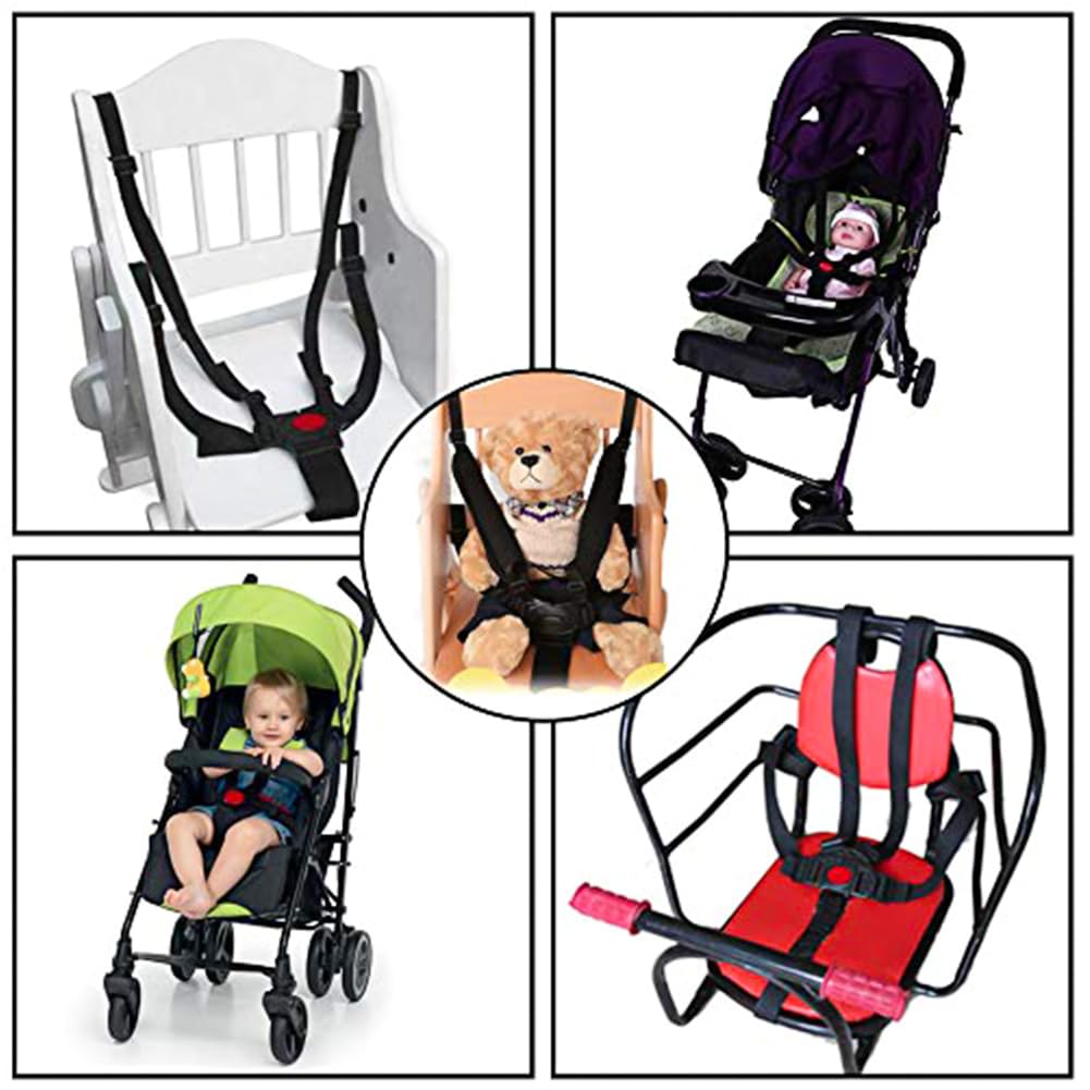 Ceinture de Sécurité Bébé Harnais/Sangle Réglable 5 Points Harnais de Sécurité Ceinture Pour Chaise Haute Bébé Landau et Poussette de Voiture et Poussette Universal Harnais