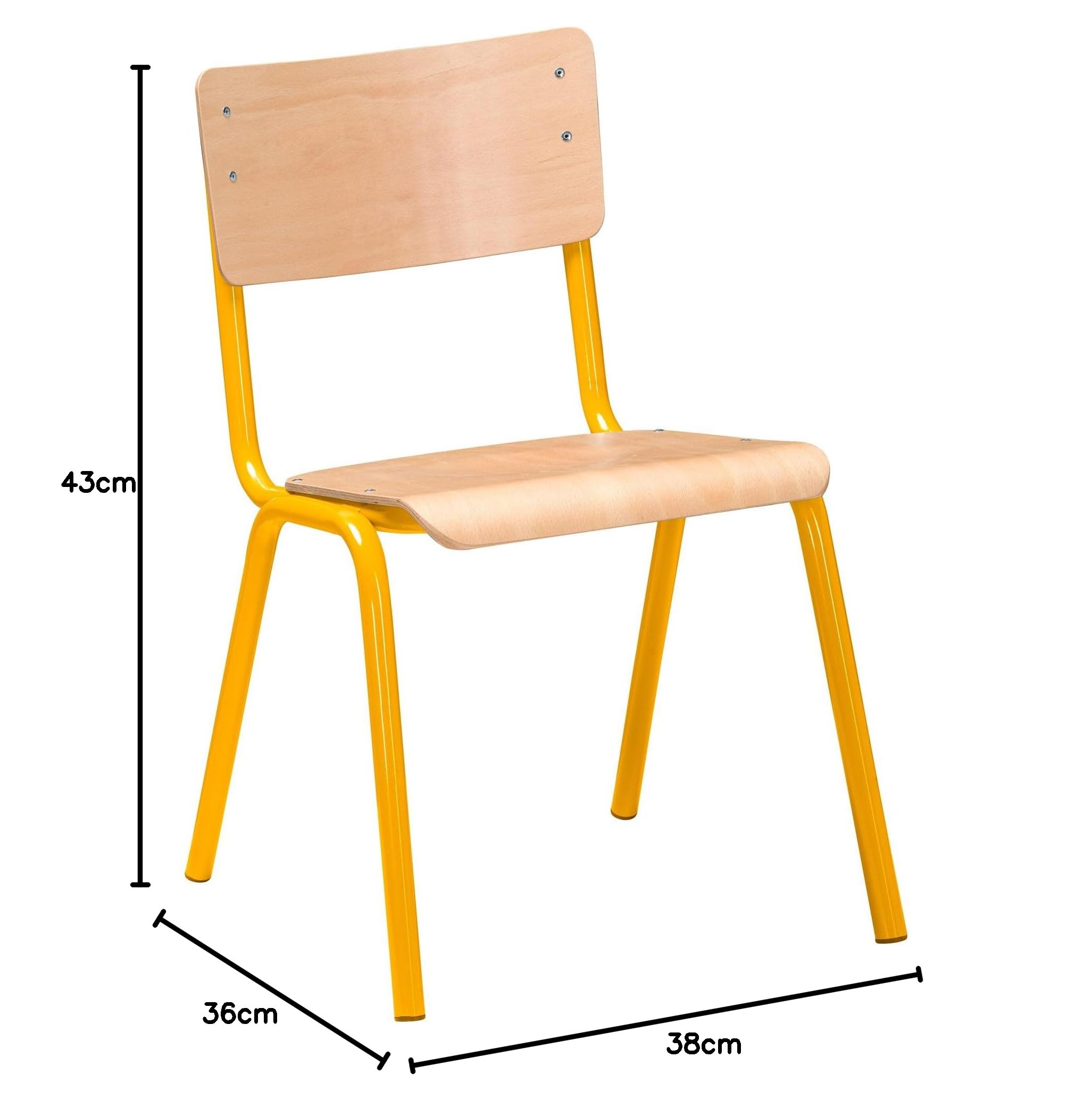 Chaise Scolaire SYLLAB Taille 5 CE2/CM1 Jaune