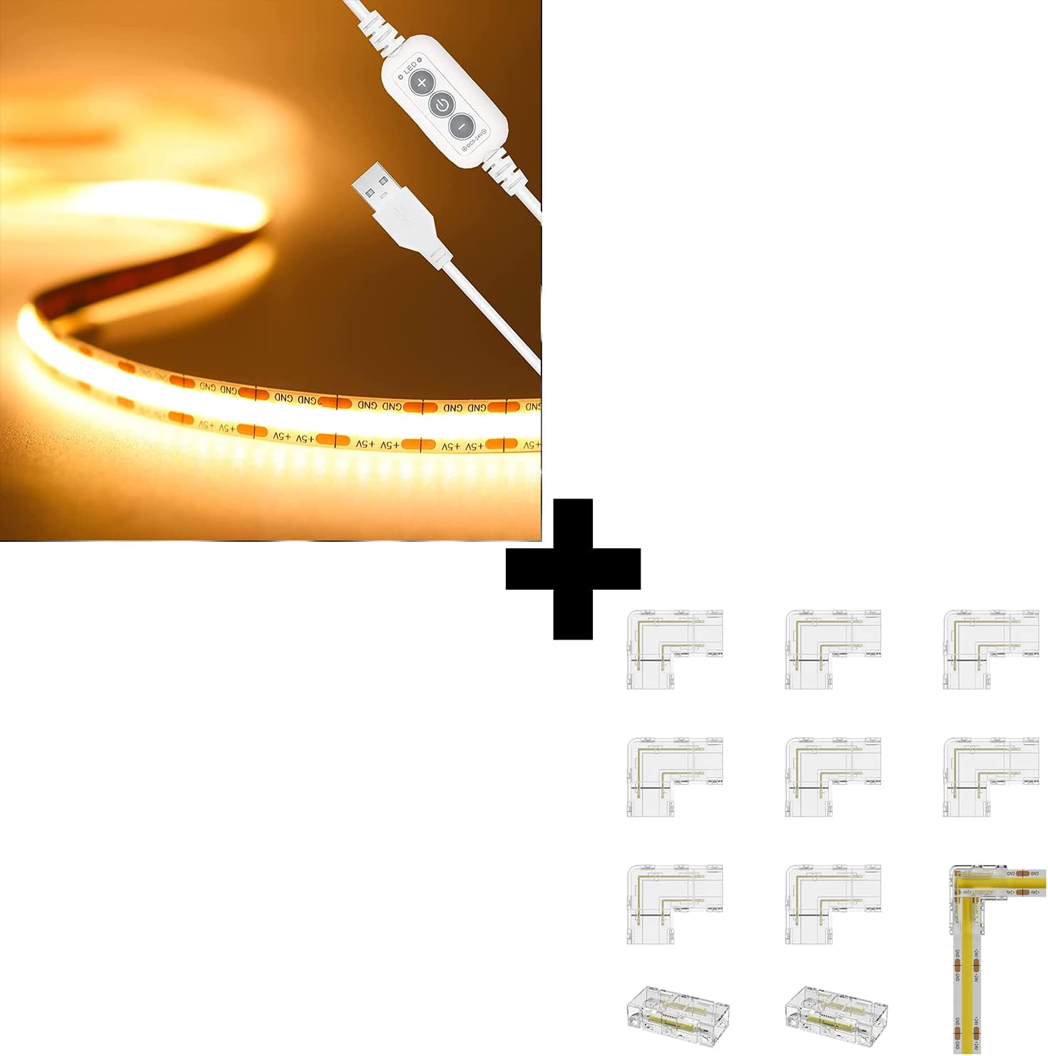 PAUTIX LED Strip Light 5V USB 6.56ft/2m 2700K, 640LEDs