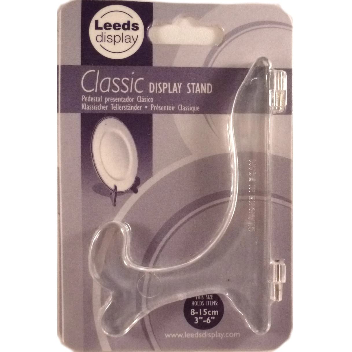 Leeds Display : CS04CL : Classic Display Stand : Clear : Small 11cm/ 4" : Plate, Picture Support