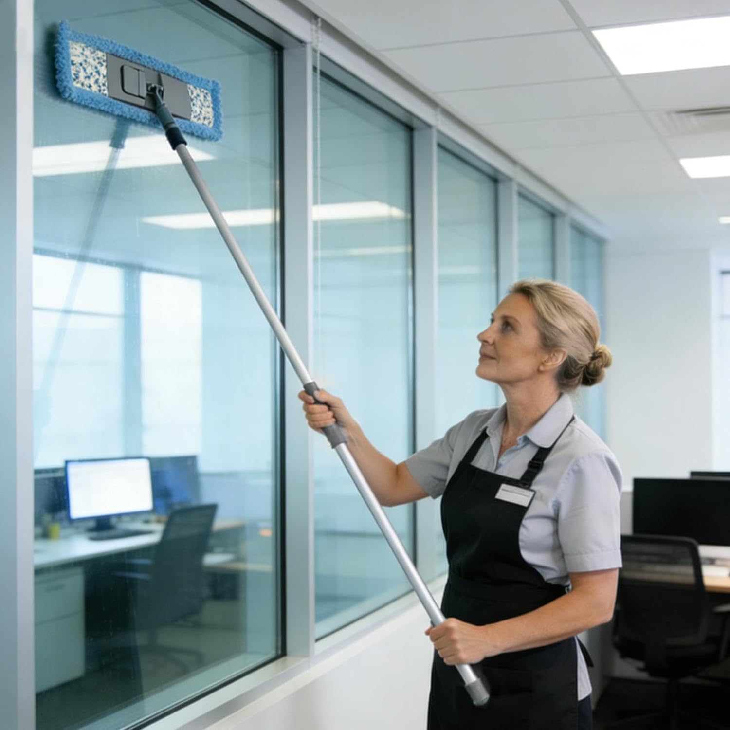 Cleaning Mop Angle Adjustable Long Handle | Dry Mop for Hardwood Floors for Home Apartment Kitchen Bedroom Living Room Commercial Ceiling Window Wall Tile