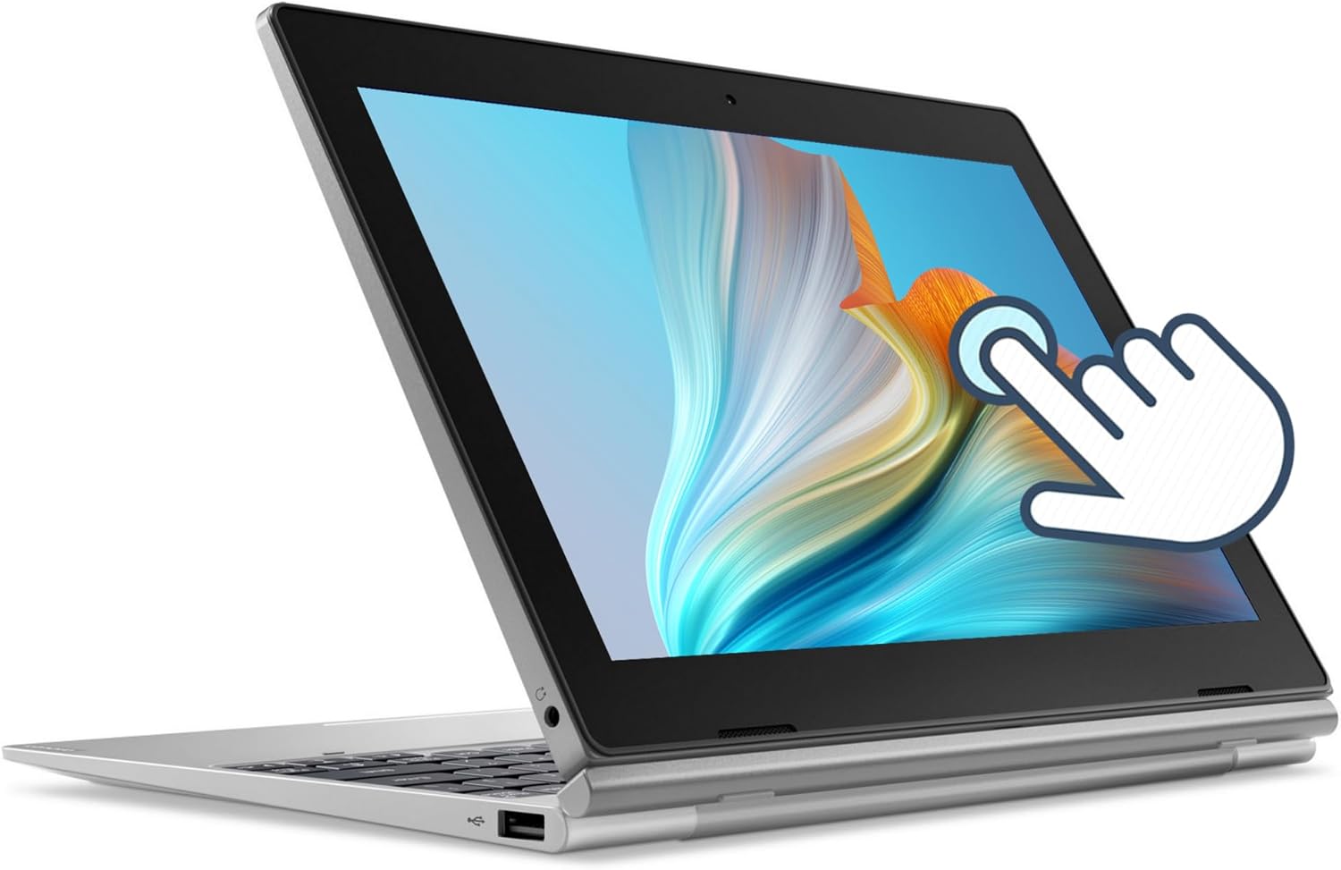 Lenovo IdeaPad D330-10IGM 2-in-1 Touchscreen Laptop with Keyboard, Intel Celeron N4000, 64GB SSD, 4GB RAM, 10.1in Lenovo Tablet PC, Windows 11 Pro (Renewed)
