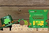 Vista 3 de Día de San Patricio, 25 monedas verdes y doradas, sin nueces, bolsa resellable Kosher (paquete de 25)