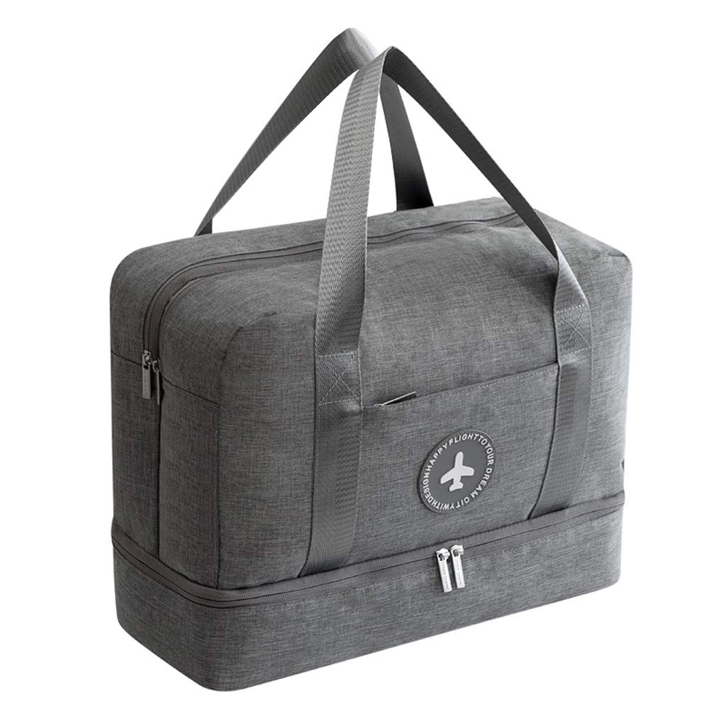 SHLKNKLE Travel Bag for Man Women Travel Carry on Luggage Dry Wet Separation Storage Bag Luggage Stool for Guest Room (Grey, One Size)