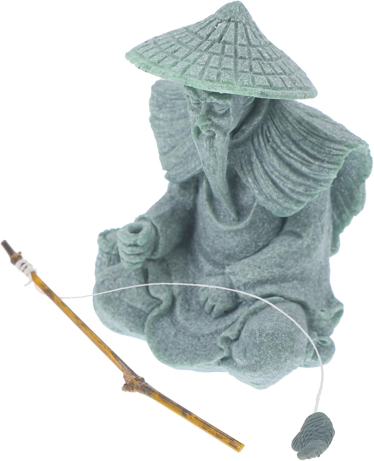 4pcs Rockery Fish Tank Home Decor Fish Tanks Fish Tank Stone Ornament Small Fisherman Craft Fish Tank Craft Garden Decor Green Sandstone Office Flowing Water G