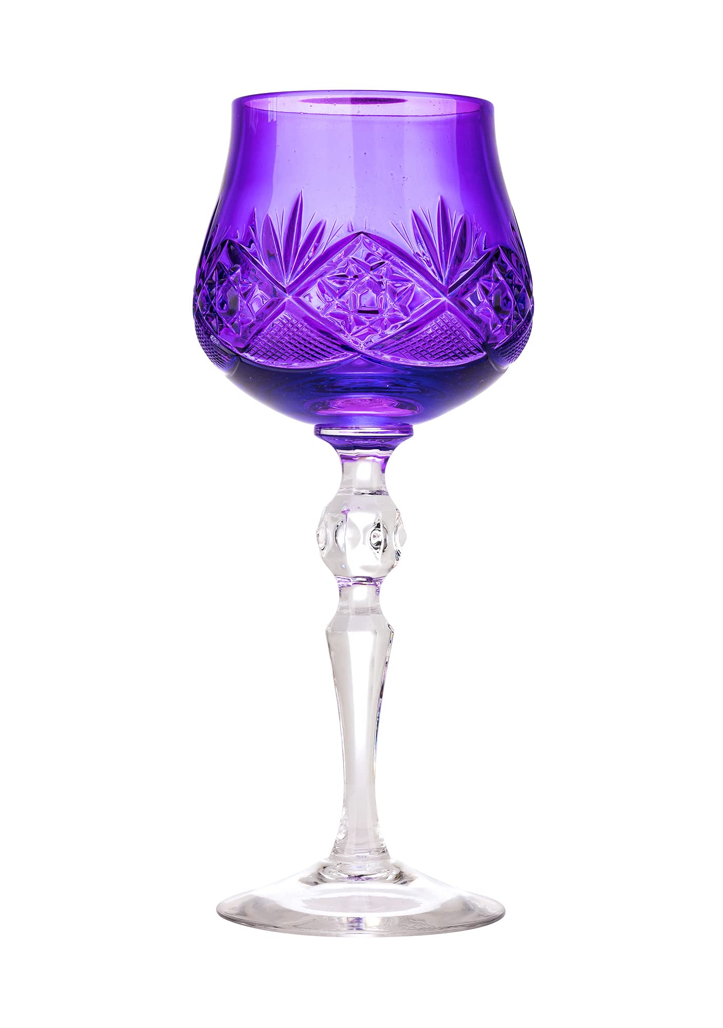Amazon.com | Neman 250ml/8.5oz Handmade 24%-Lead Crystal Crystal Wine Glass,  Violet Color Stemmed Wine Glass, Set of 6: Wine Glasses