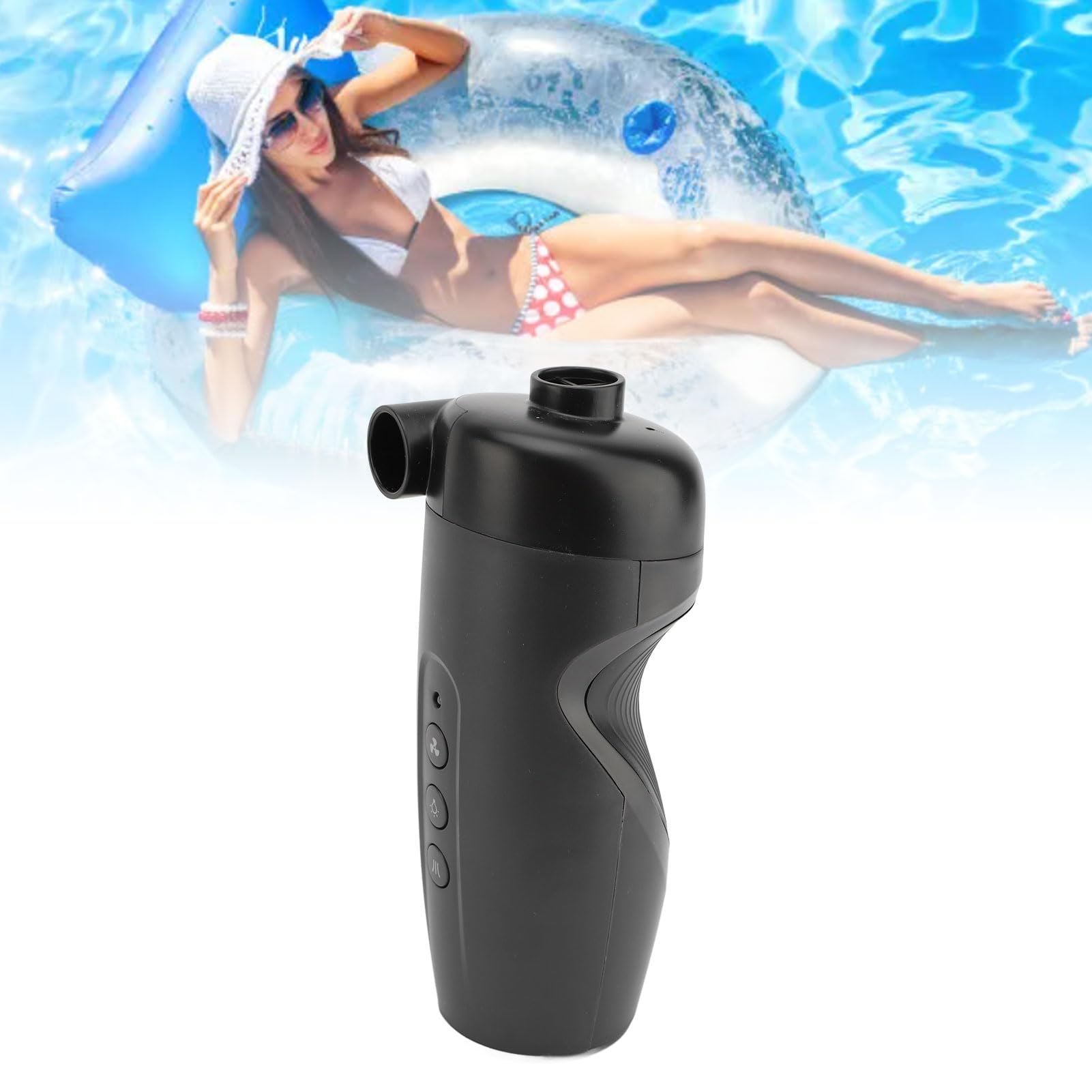 Pompa di Aria Elettrica Gonfiatore a Batteria Sgonfiatore Batteria da 3000 MAh Pompa Portatile con 8 Ugelli Luce a LED per Materasso Ad Aria Piscina Giocattoli da Campeggio