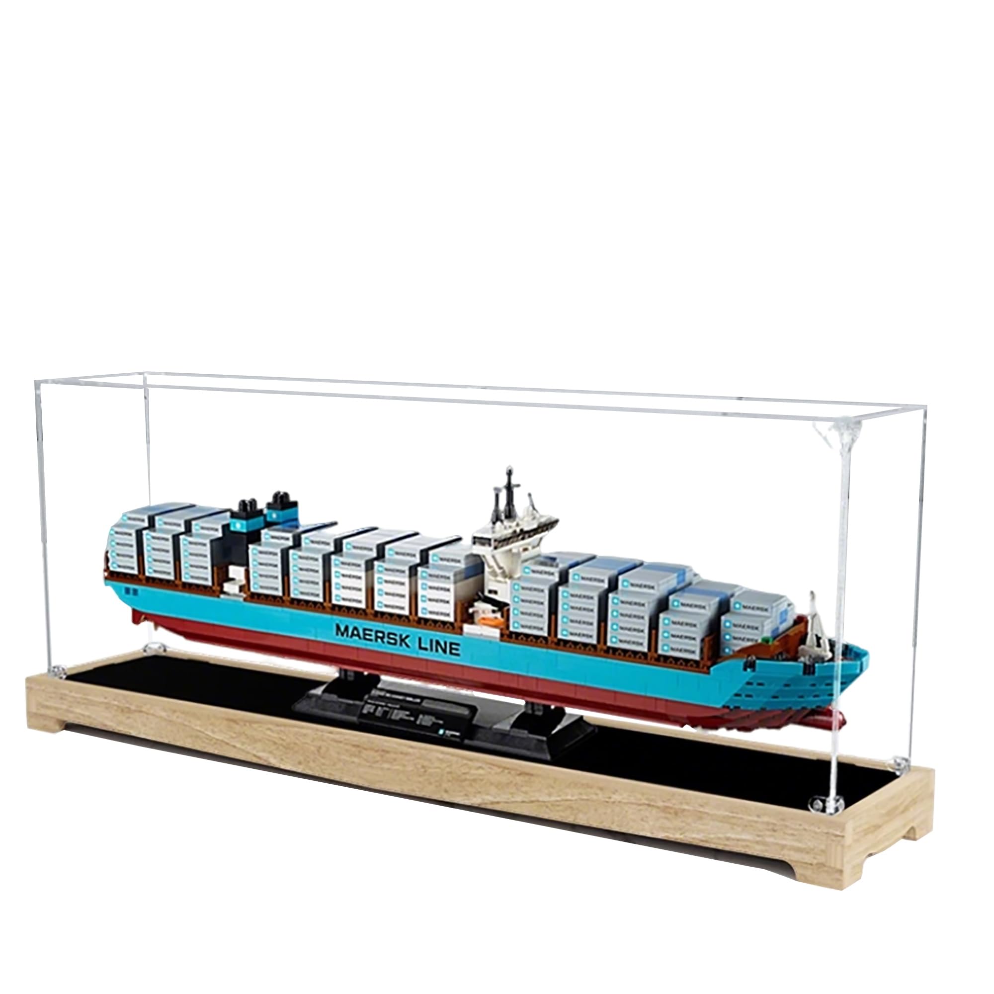 Acrylic Display Case for Lego 10241 Maersk Cargo Ship Model, 3mm Dustproof Display Box, Display Case Compatible with Lego 10241 (Model Not Included) (Transparent 3MM A)