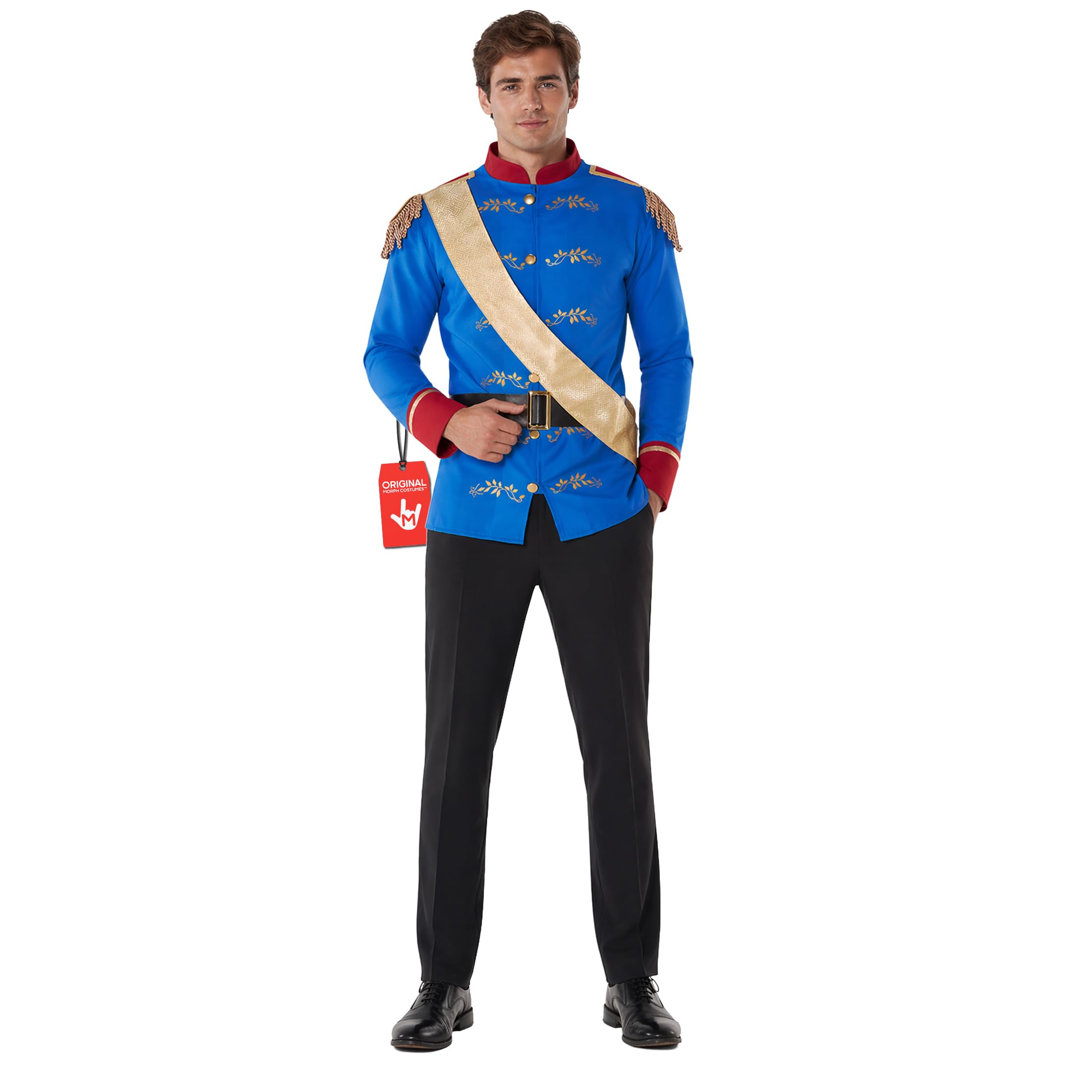 Morph Disfraz de príncipe encantador para hombre, disfraz real de Halloween, elegante traje de príncipe