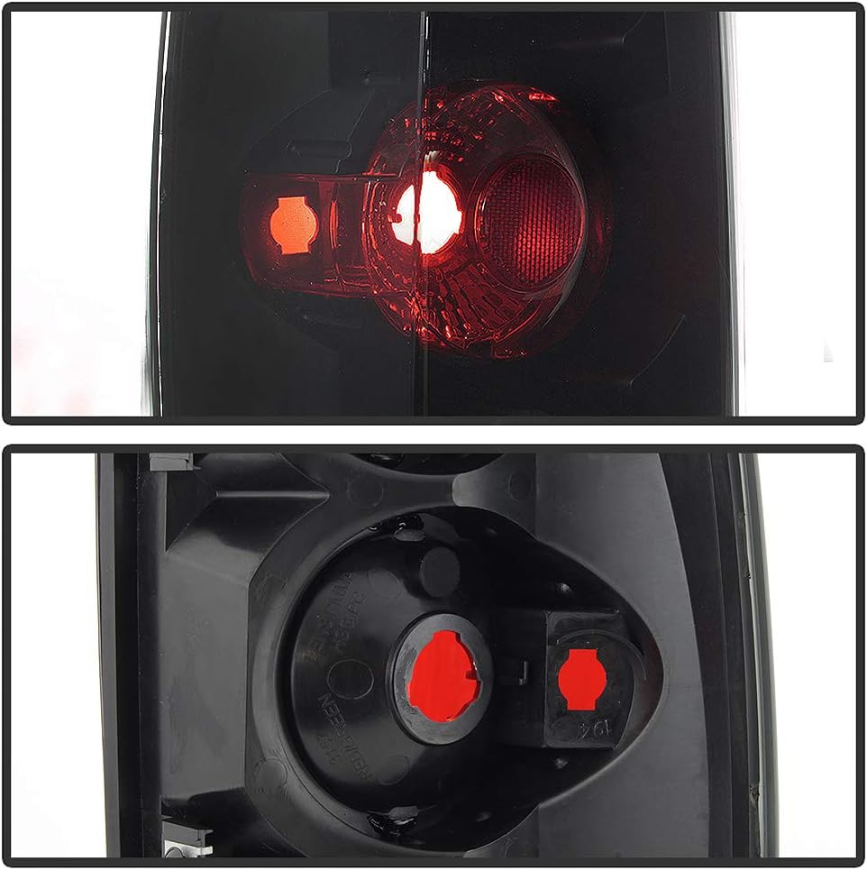 ACANII - For 2002-2006 Cadillac Escalade Black Smoked Tail Lights Brake Lamps Pair Replacement Driver & Passenger Side