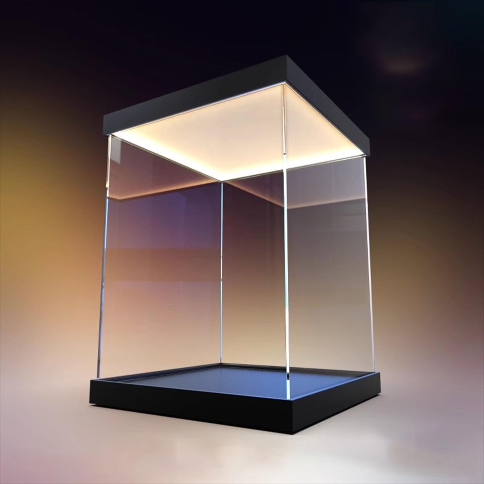 Teca Plexiglass Vetrina in Acrilico Trasparente con Base e Coperchio Rimovibile, Piccole Scatole Espositive Impilabili con Protezione UV, Vetrina per Miniature in Scatola Cieca(15x15x30cm/6x6x12in)