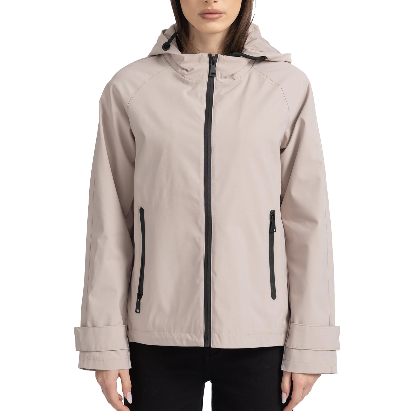 vittorio y Giacca Softshell da Donna con cappuccio Giubbino Leggero Antivento