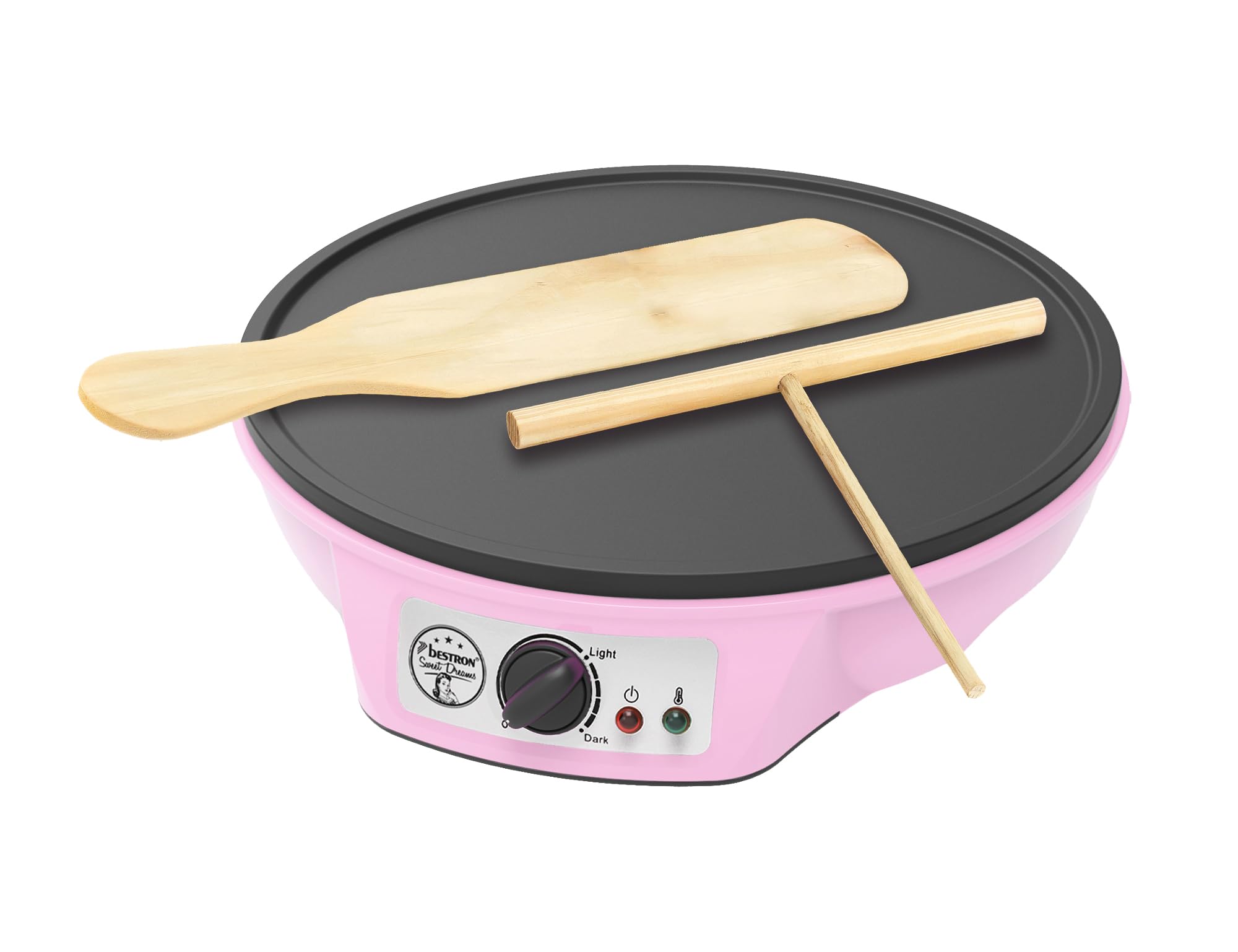 Bestron ASW602PBS Crepe Maker, Alloy Steel, Pink