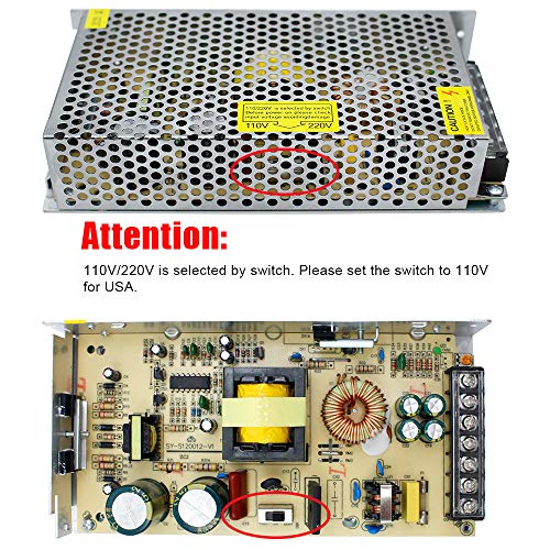 inShareplus 24V 16.5A 400W Universal Regulated Switching Power Supply, 100-240V AC to DC 24 Volt LED Driver, Converter, Transformer, Adapter for LED Strip Light, CCTV, Computer Project, 3D Printer etc - Thumbnail 3
