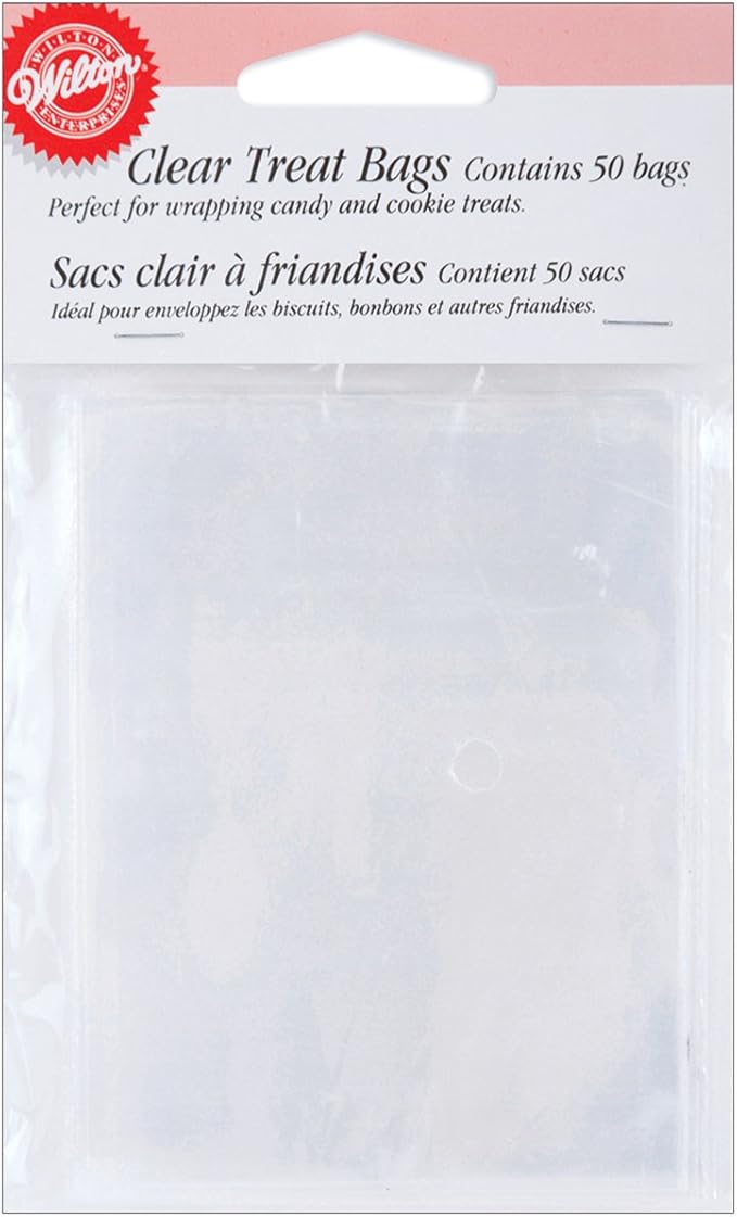 Wilton Plastic Treat Bags, Clear, 50Pack, 3 x 4inch
