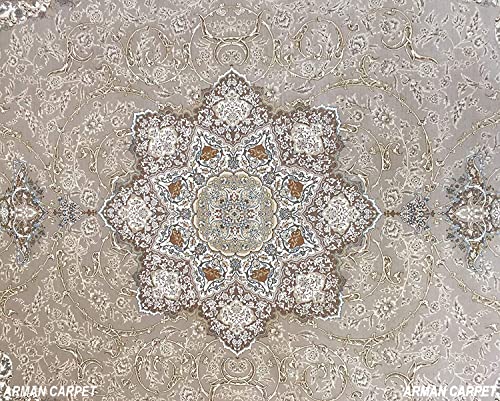 Image of High Density Export Quality Classical Pure Silk Carpet for Your Hall & Living Room 4 X 6 Feet (90x150 cm) Ivory Multi