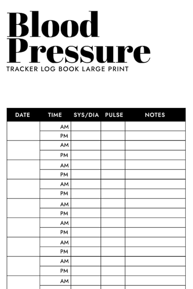 Blood Pressure Log Book Large Print: Daily Blood Pressure Tracker Journal Large print, Simple Daily Blood Pressure Log for Record and Monitor Blood Pressure at Home (BLACK SUGAR): SUGAR, BLACK: Amazon.com: Books blood-pressure-log-book-large-print-daily-blood-pressure-tracker-journal-large-print-simple-daily-blood-pressure-log-for-record-and-monitor-blood-pressure-at-home-black-sugar-sugar-black-amazon-com-books