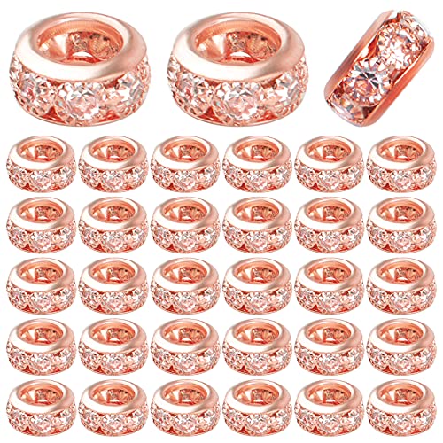 BronaGrand Rose Gold Large Hole Beads Rhinestone