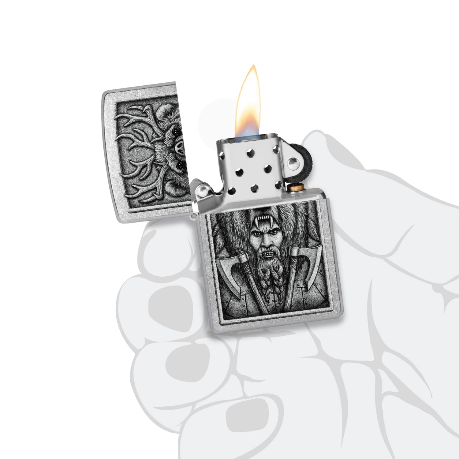 Zippo Barbarian Design Street Chrome Pocket Lighter