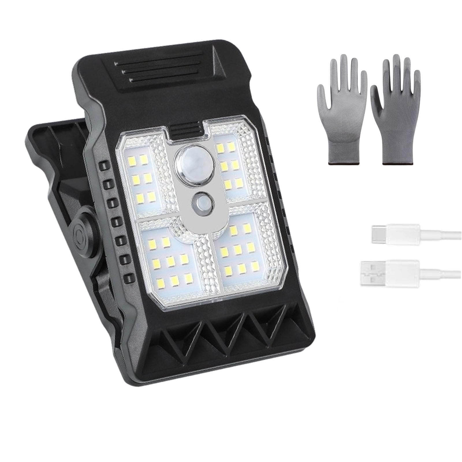Fjaldjfu Led Outdoor Solar Clip Light With Motion Sensor, Rechargeable Solar Security Lights With 3 Modes, Ip65 Waterproof Solars Motion Sensor Lights For Patio Wall Garage Hiking (Led)