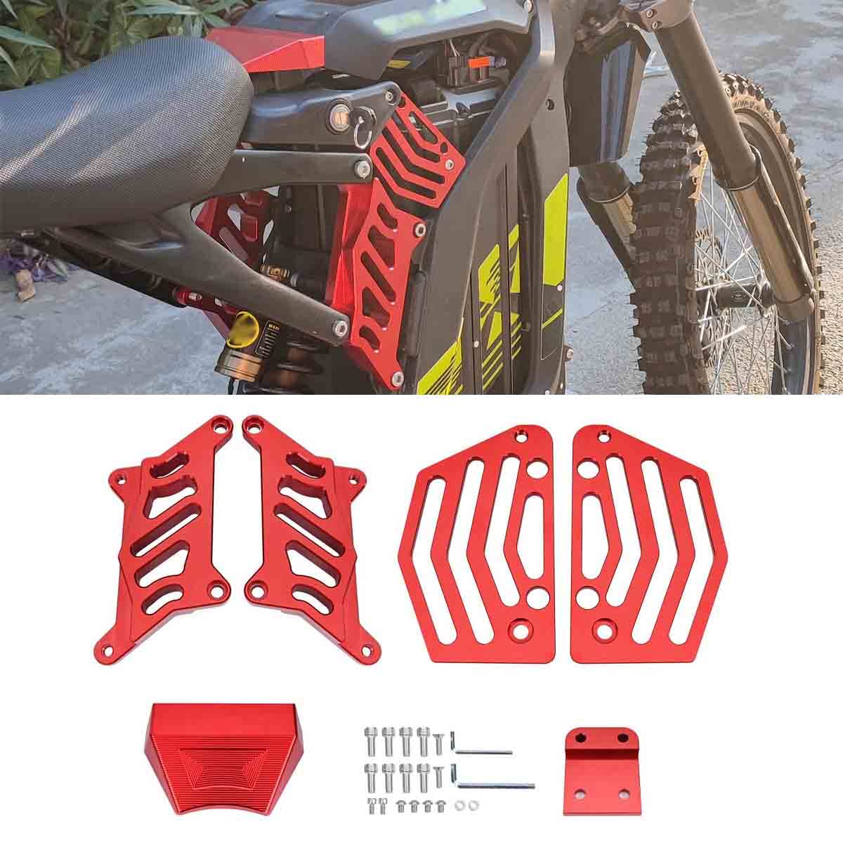 CTDOESO 2.5 Inch CNC Aluminium Seat Extensions Subframe Riser Lift Raising Bracket Kit Vehicle Dirty Bike for Sur Ron LBX and for Sur Ron Segway X260 X160 (Red)