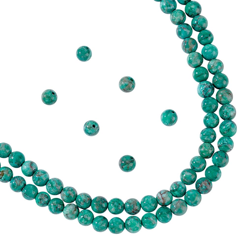 Perline Pietra Naturale Turchese Africano - Rotonde, 12mm, 32 Pezzi Per Gioielli Fai Da Te (Bracciali E Collane), 1 Filo 38 Cm