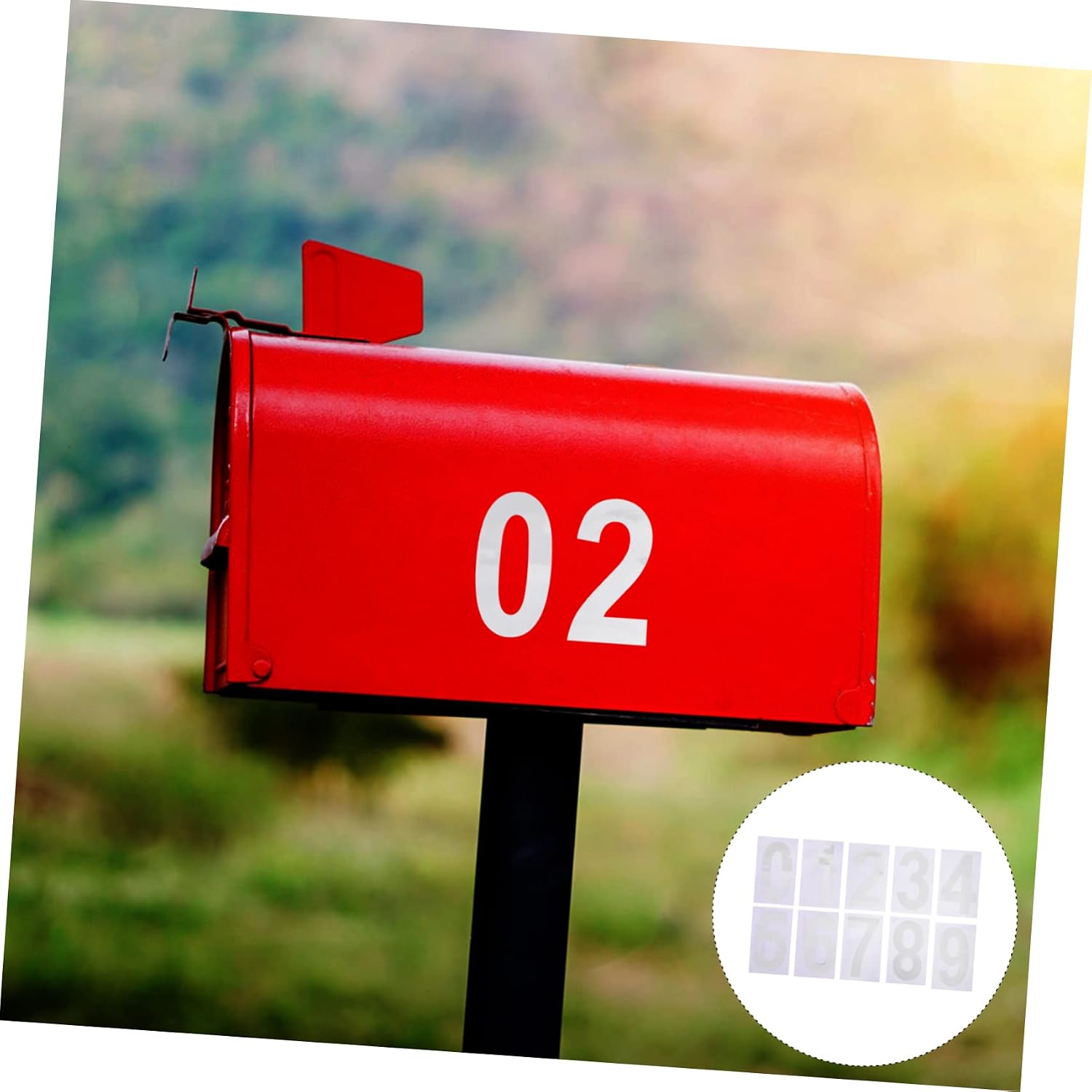 4sets Mailbox Number Labels Weatherproof Reflective Stickers for Outdoor Address Numbers