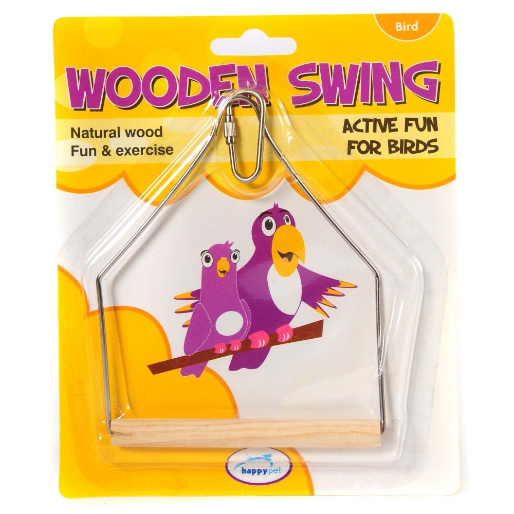 HAPPYPET WOODEN BIRD CAGE SWING BUDGIE CANARY FINCH CAGE ACCESSORY 21050 NEW