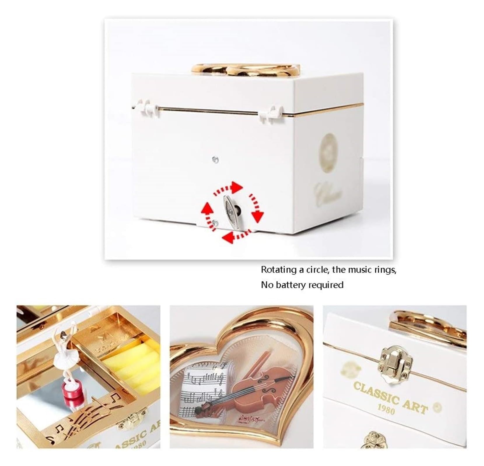 Carillon Music Case Scatola portagioie Classica ed Elegante Scatola Musicale da Ballo Rotante Creativa Scatola Musicale Regalo di San San Valentino