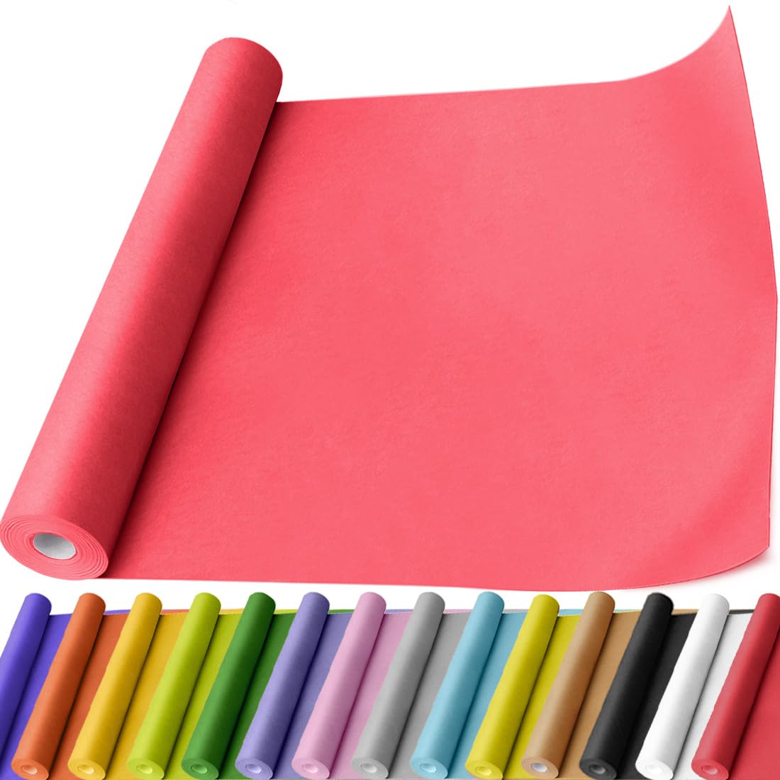 PerkHomy Red Kraft Paper Roll 17.5" x 760" (63') for Gift Wrapping Bouquet Flower Art Painting Craft Writing Packaging Shipping 80GSM 55LB (Red, 17.5" x 63')