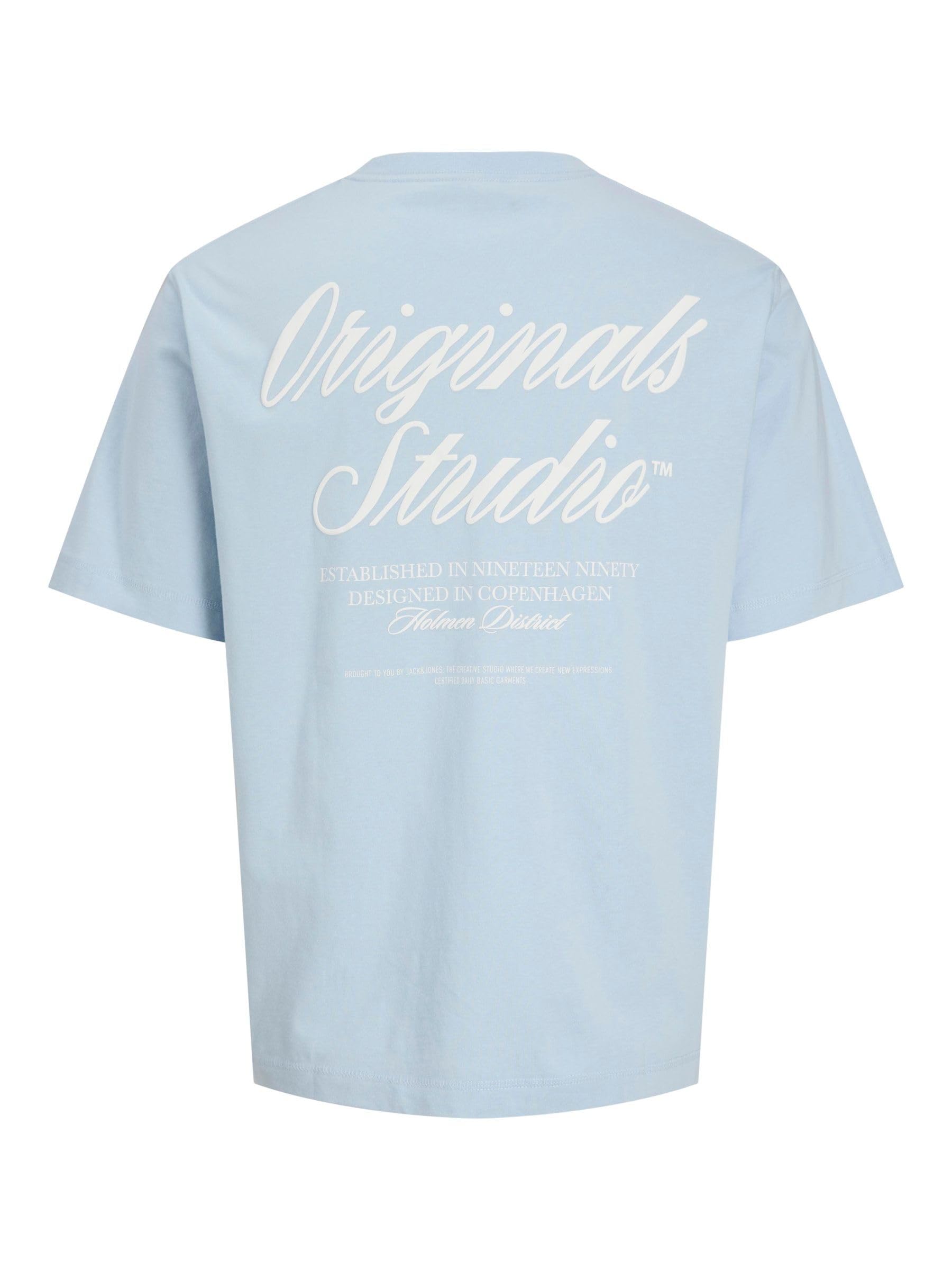 JACK & JONES Jornorrebro Typo Tee SS Crew Neck Noos, Skyway, L
