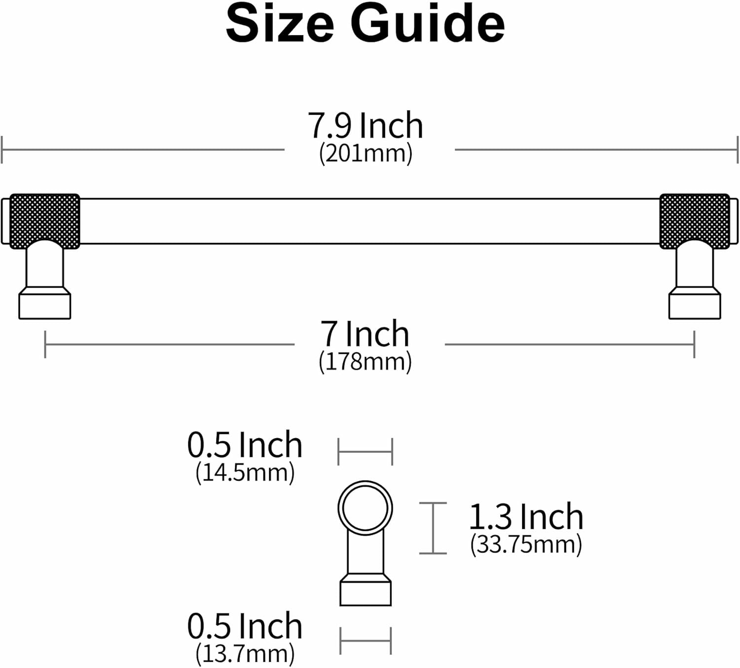 Alzassbg 10 Pack Brushed Satin Nickel Cabinet Pulls, 7 Inch(177mm) Hole Centers Knurled Kitchen Cabinet Handles for Cabinets and Drawers AL3017SN