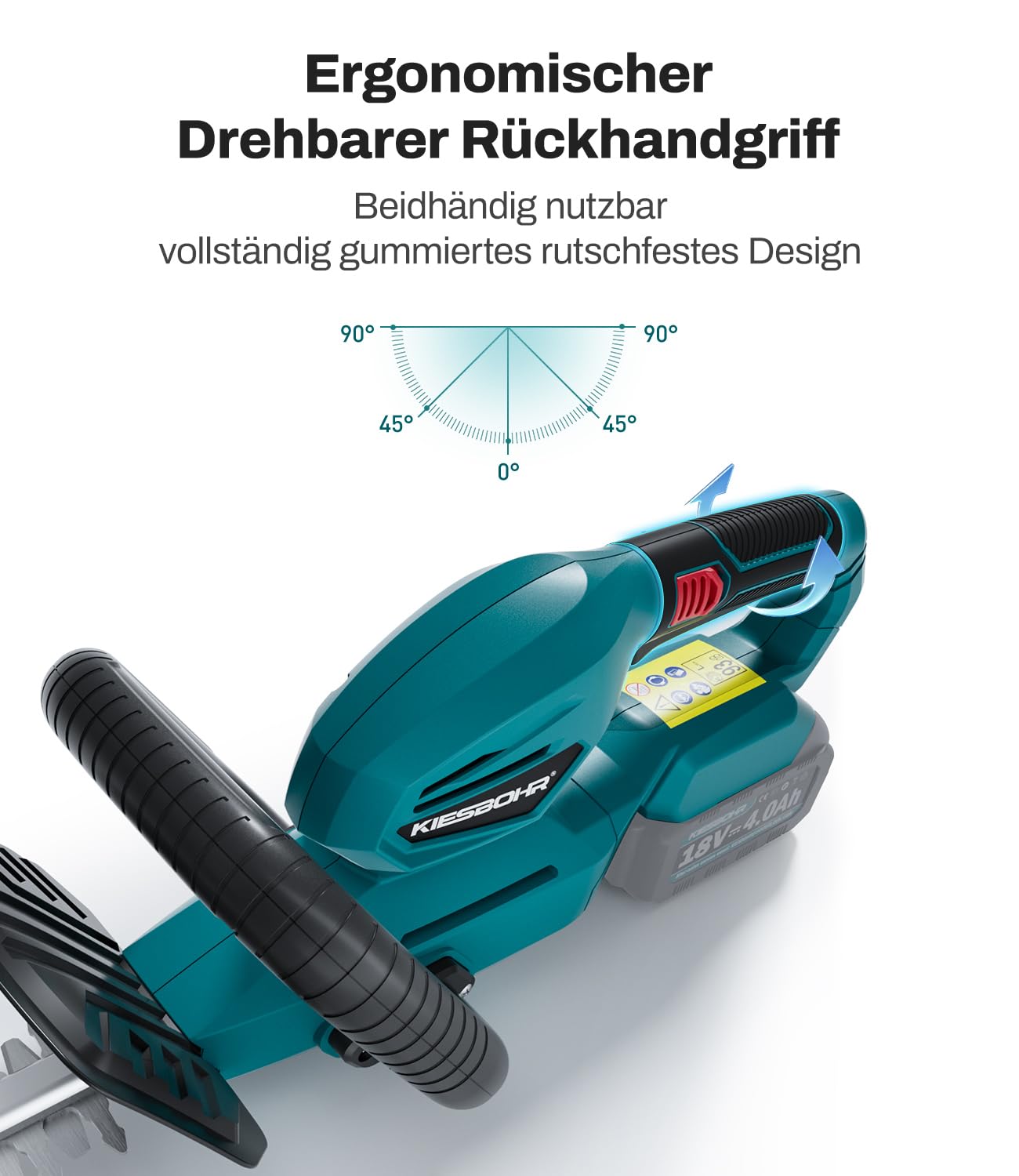 CSL503 Taille-haie sans fil compatible avec batterie Makita 18 V, longueur de coupe 59 cm, distance des dents 18 mm, poignée réglable, taille-haie électrique (sans batterie)