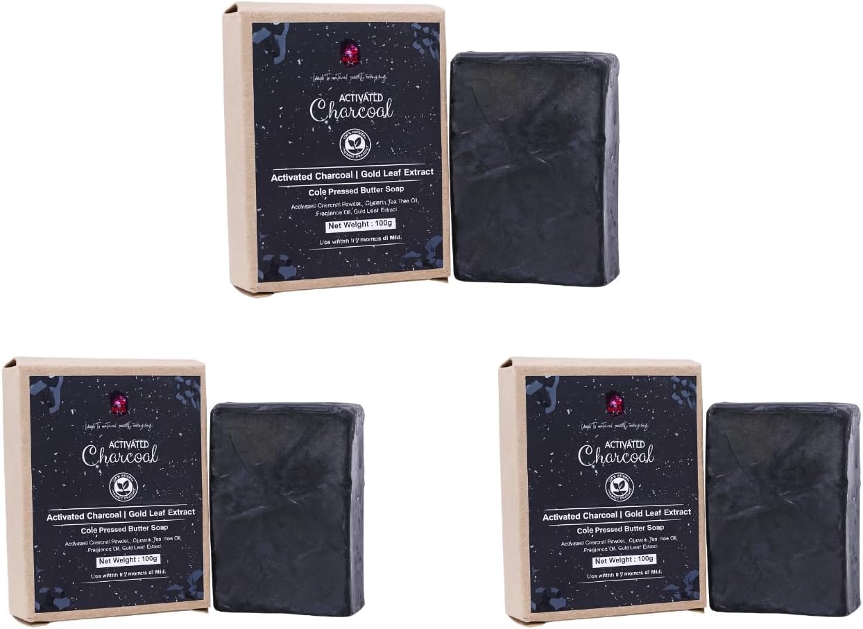 Witch’s Brew Charcoal Soap 100g (Pack of 3) | Deep Cleansing & Detoxifying Bath Soap | Natural Skin Purifier | Removes Dirt, Oil & Impurities