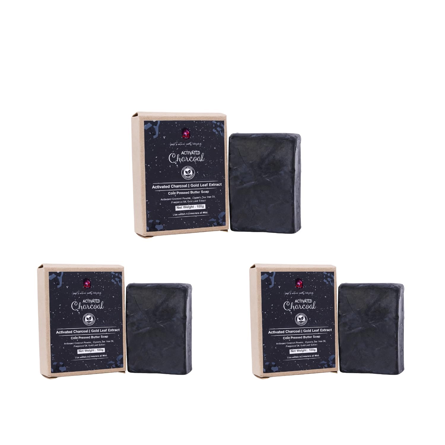 Witch’s Brew Charcoal Soap 100g (Pack of 3) | Deep Cleansing & Detoxifying Bath Soap | Natural Skin Purifier | Removes Dirt, Oil & Impurities