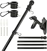 Flag Pole Kit 5FT/1.5M, Flagpoles Wall Mounted Flag Poles for Garden Flag Poles Stainless Steel Sectional Flagpole Kit with Bracket for UK Flag, Flag Pole for Indoor Outdoor, Wall Flagpole with Screws