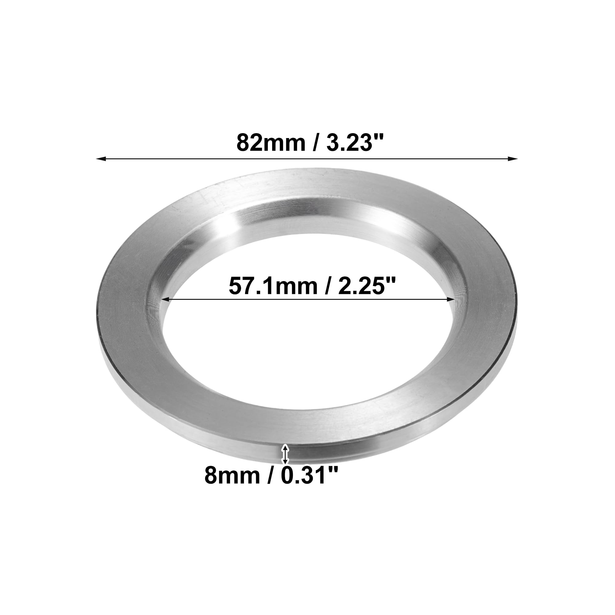 Bague De Centrage Jante 4 pièces OD 82mm à ID 57.1mm 66.1mm 66.5mm 72.6mm 74.1mm anneaux centraux de moyeu de voiture en alliage d'aluminium entretoise centrale d'alésage de roue(82-57.1mm)
