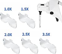 Vista 3 de Visor con lente de aumento y luces, manos libres para trabajos de cerca, reparaciones, joyería, artesanía, pasatiempo, extensión de pestañas